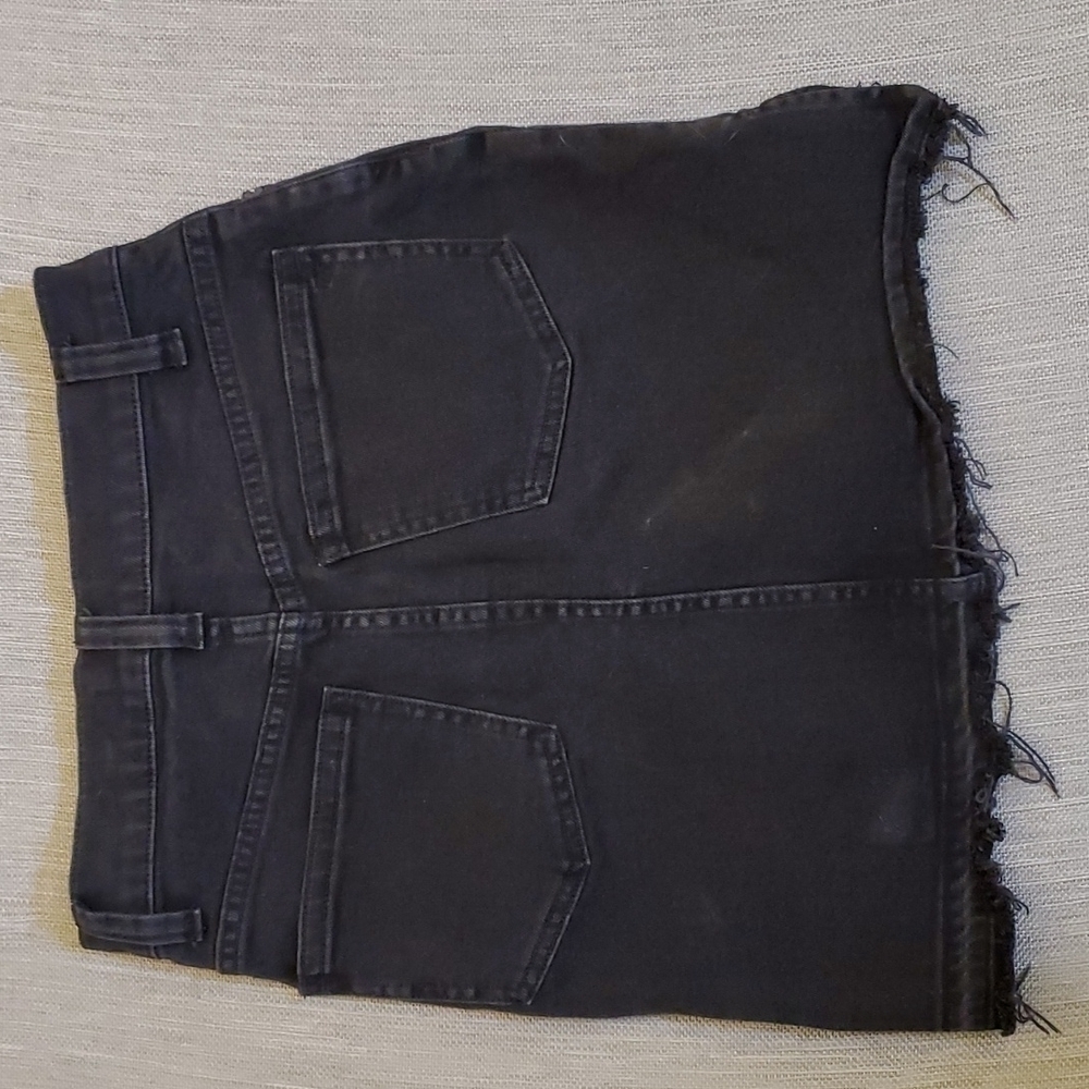 MADEWELL Stepped Hem Raw Edge Denim Skirt 00 - Picture 4 of 4